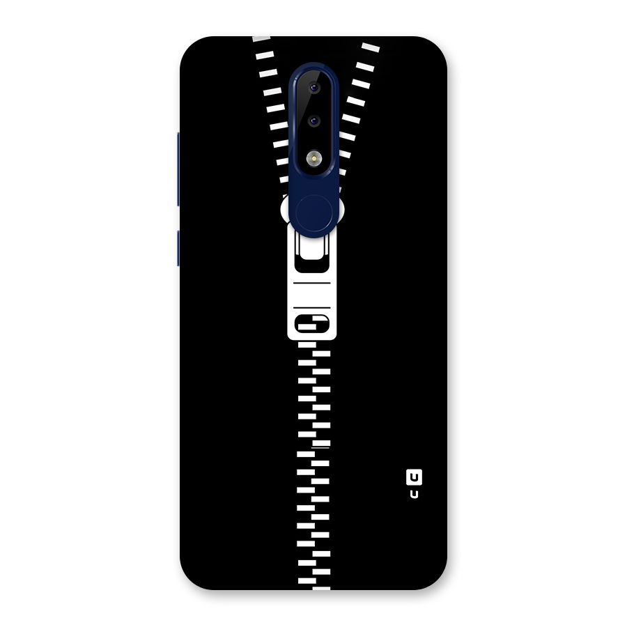Black Zipper Back Case for Nokia 5.1 Plus