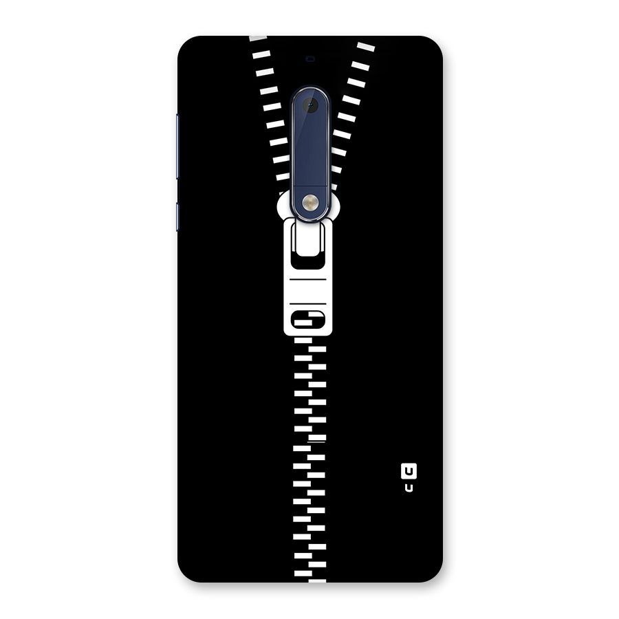 Black Zipper Back Case for Nokia 5