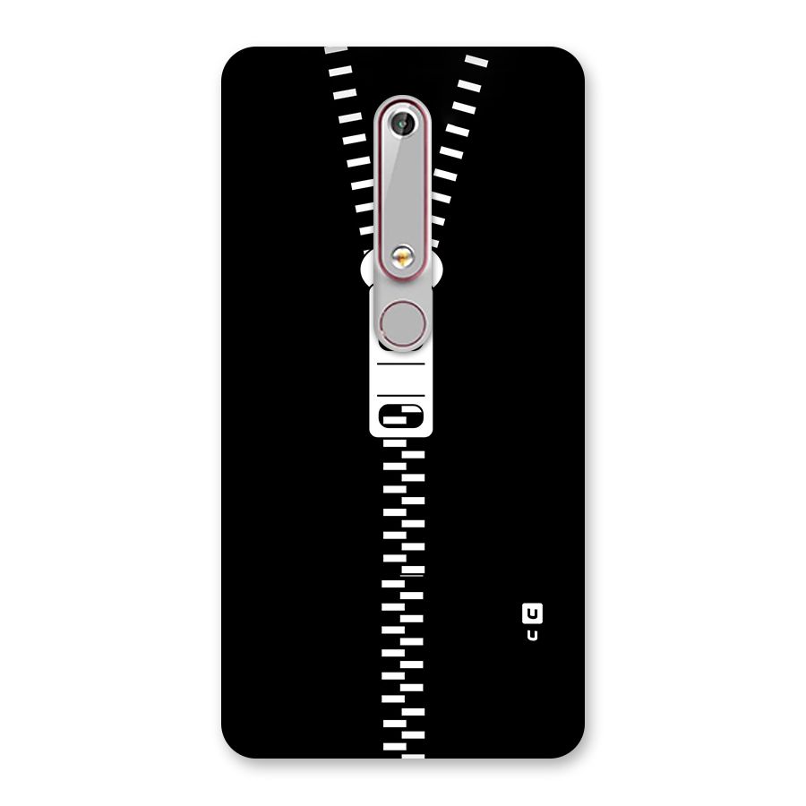 Black Zipper Back Case for Nokia 6.1
