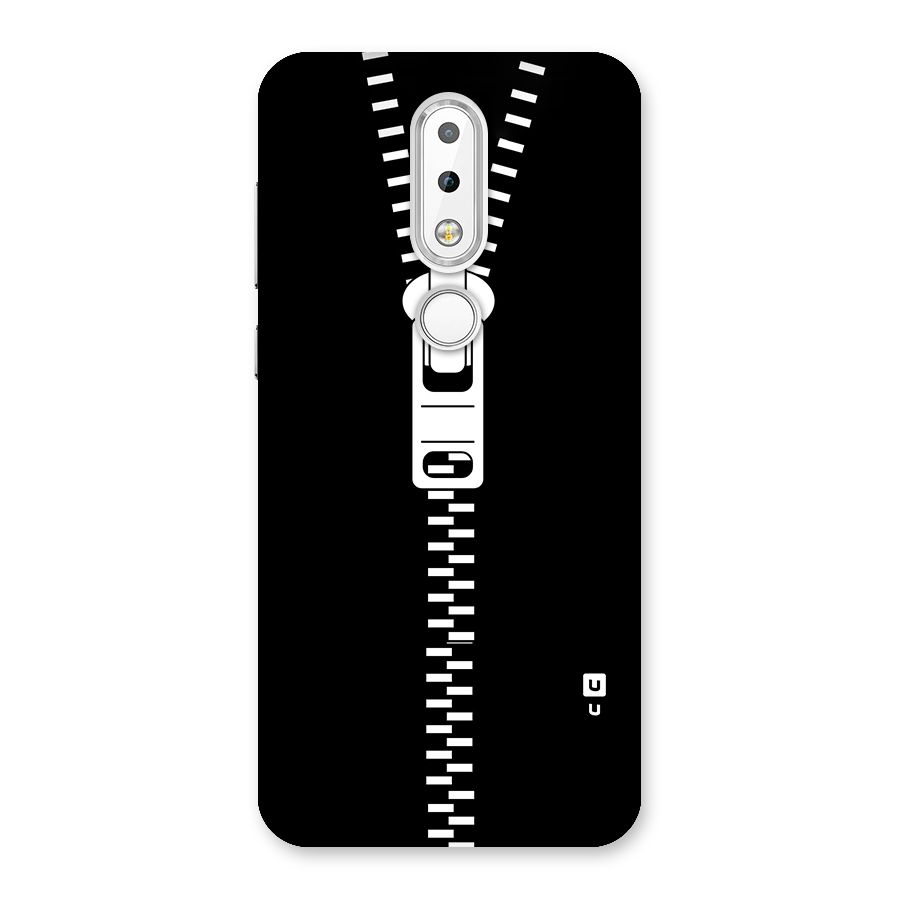 Black Zipper Back Case for Nokia 6.1 Plus