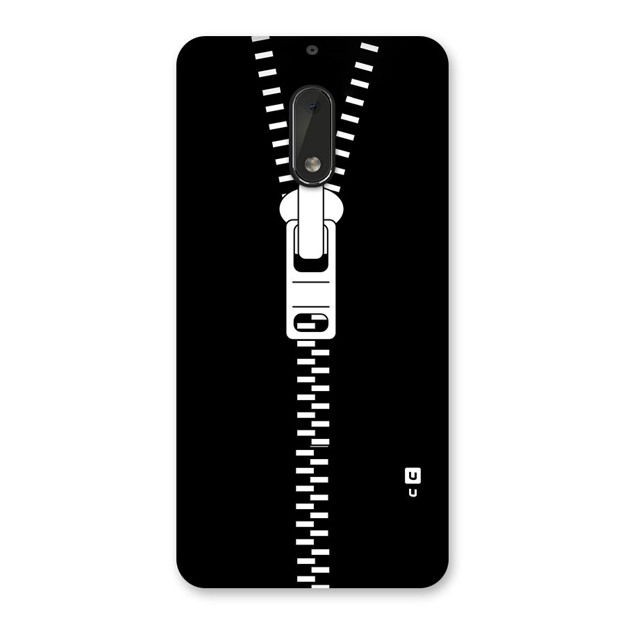 Black Zipper Back Case for Nokia 6