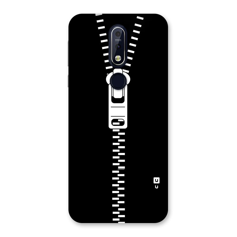Black Zipper Back Case for Nokia 7.1