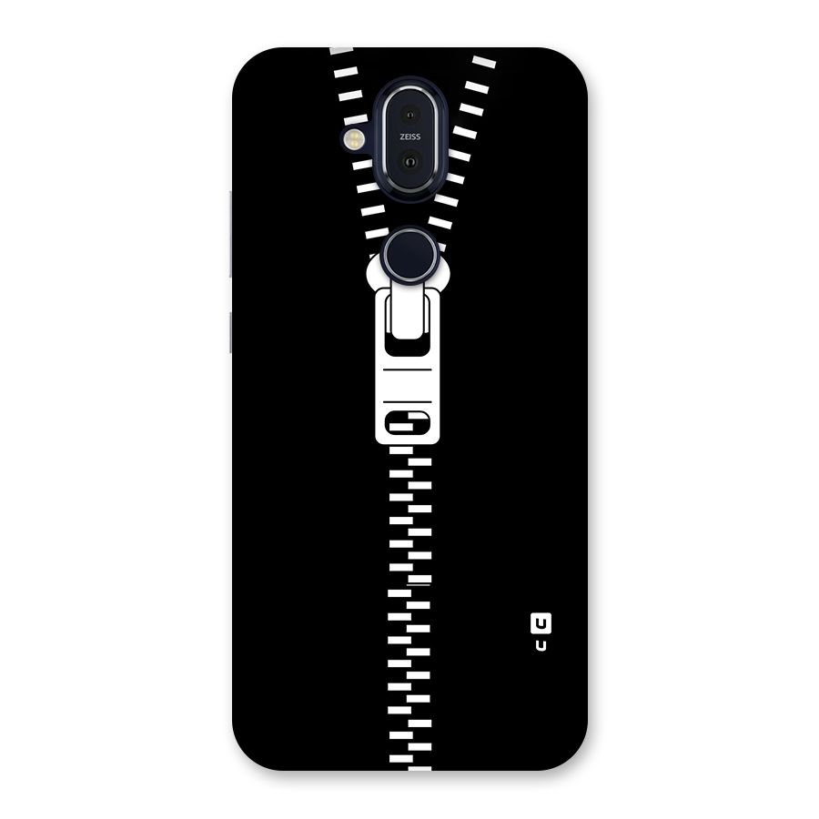 Black Zipper Back Case for Nokia 8.1