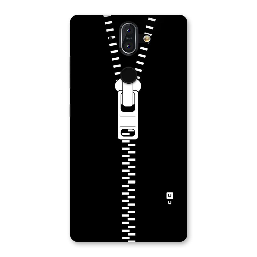 Black Zipper Back Case for Nokia 8 Sirocco