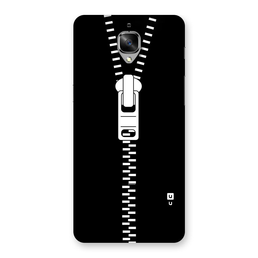 Black Zipper Back Case for OnePlus 3