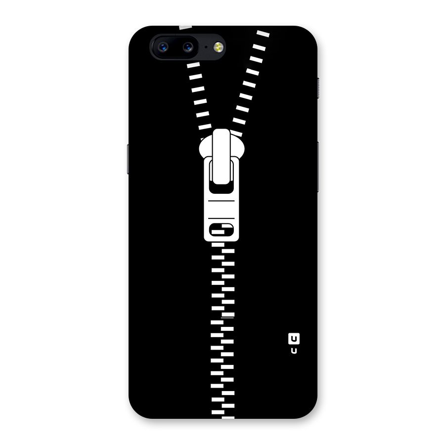 Black Zipper Back Case for OnePlus 5