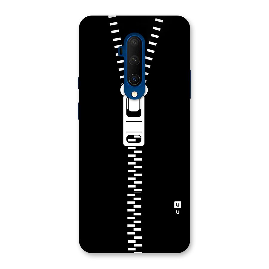 Black Zipper Back Case for OnePlus 7T Pro