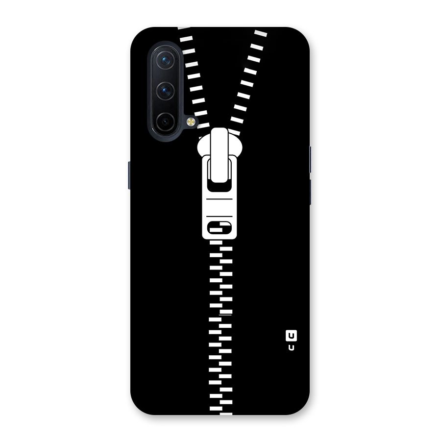 Black Zipper Glass Back Case for OnePlus Nord CE 5G