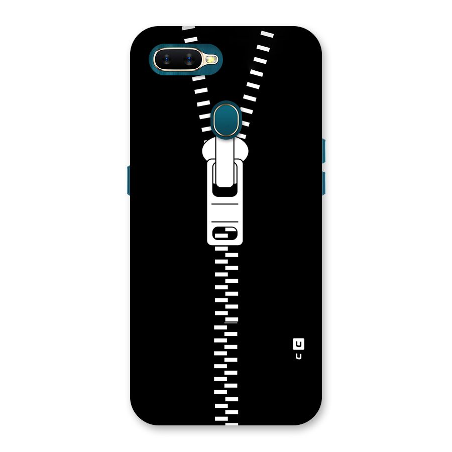 Black Zipper Back Case for Oppo A12s