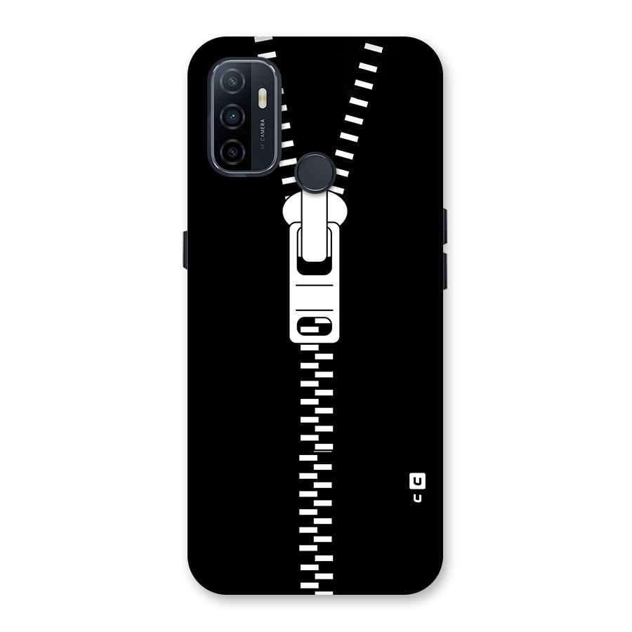 Black Zipper Back Case for Oppo A32