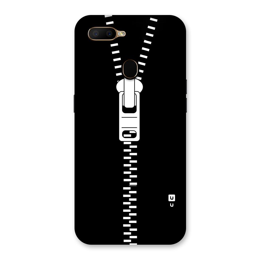 Black Zipper Back Case for Oppo A5s