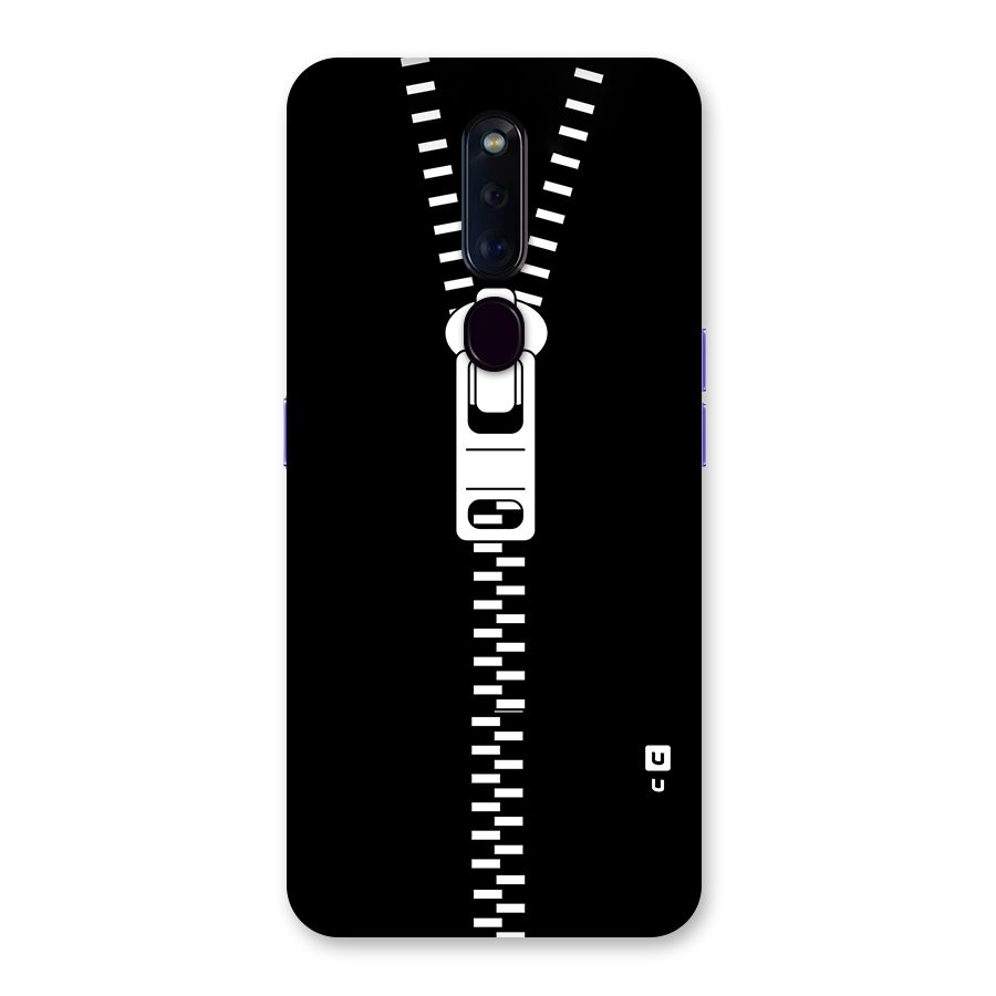 Black Zipper Back Case for Oppo F11 Pro
