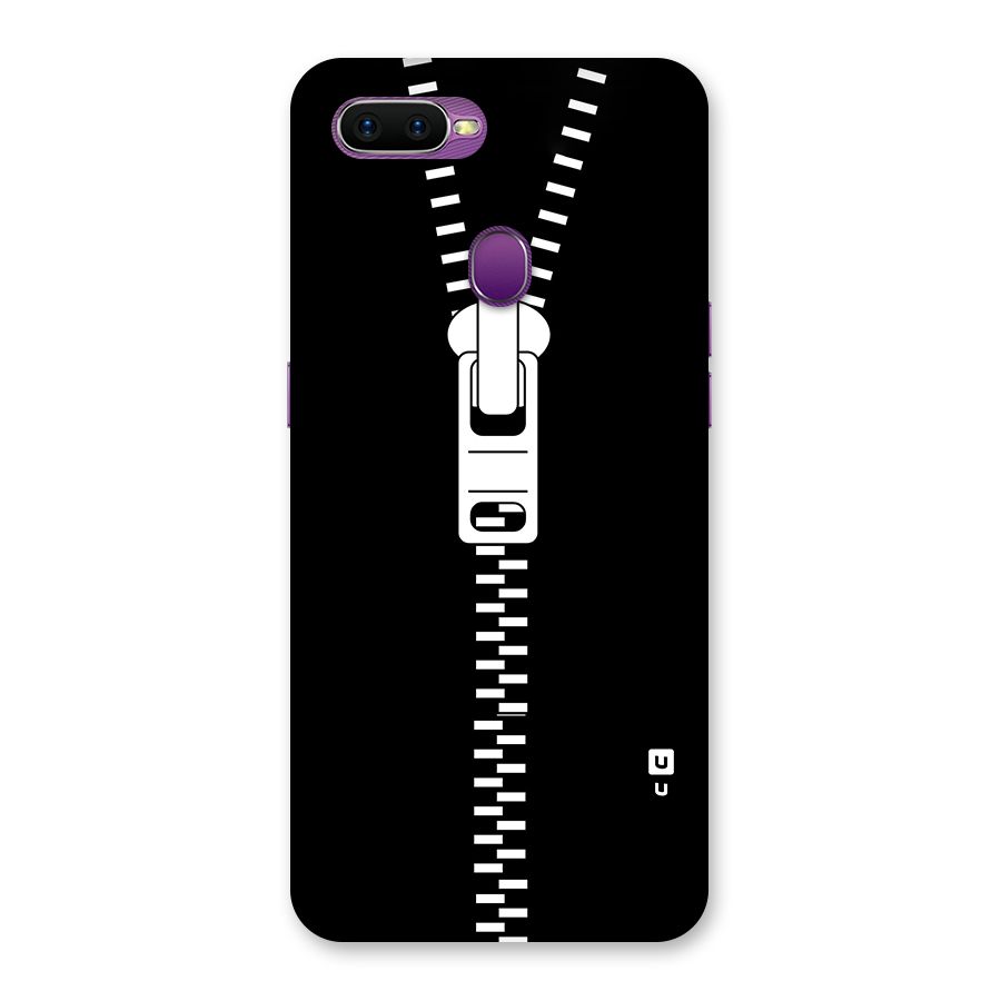 Black Zipper Back Case for Oppo F9