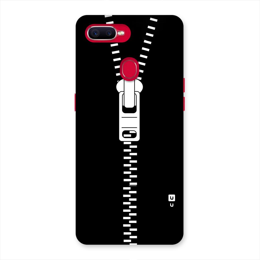 Black Zipper Back Case for Oppo F9 Pro