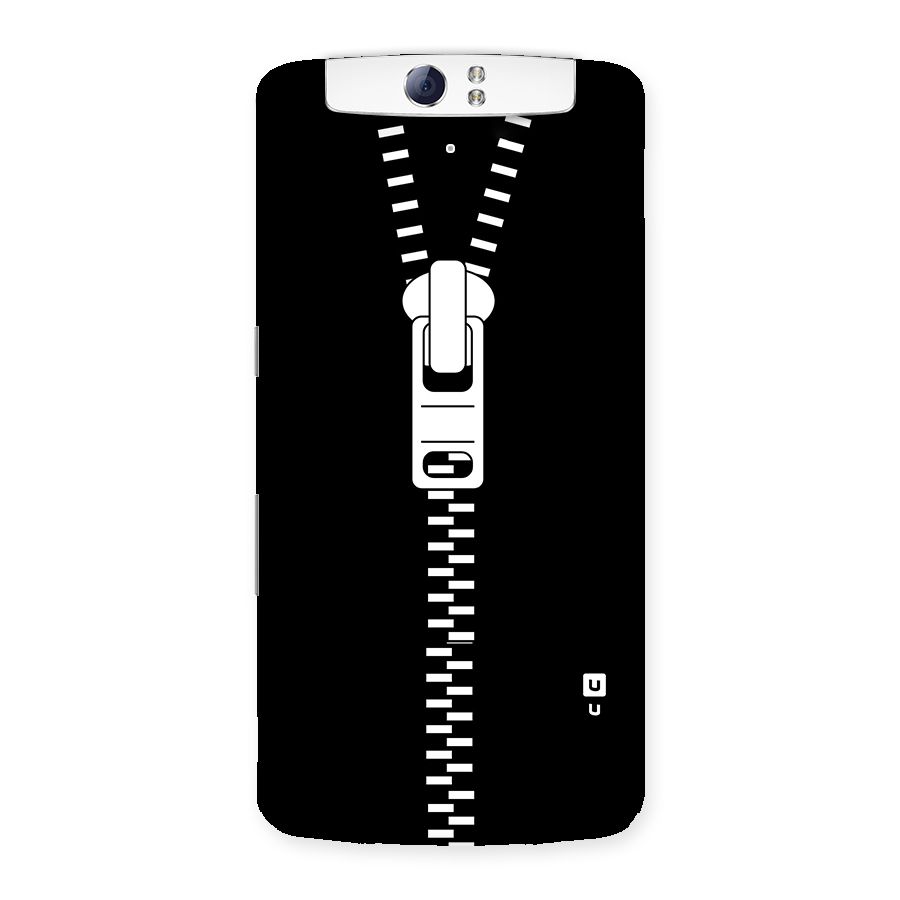 Black Zipper Back Case for Oppo N1