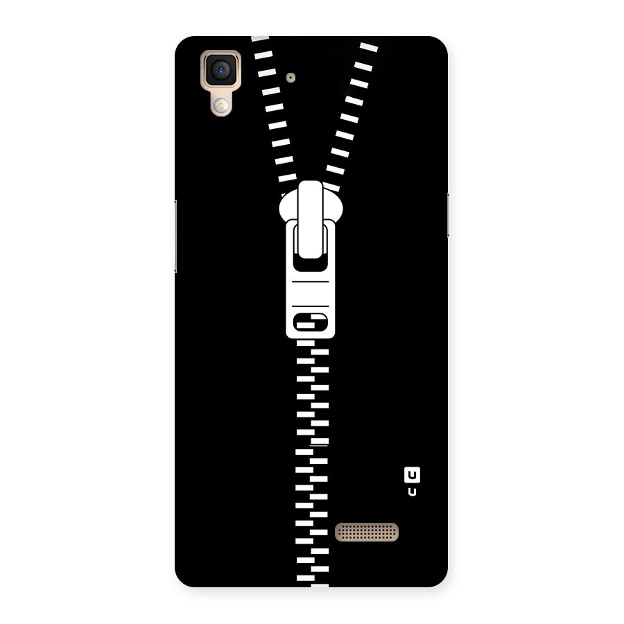 Black Zipper Back Case for Oppo R7