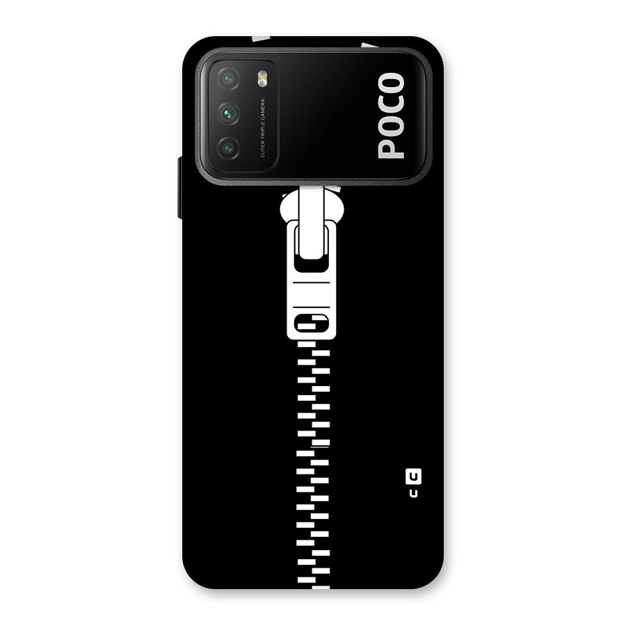 Black Zipper Back Case for Poco M3