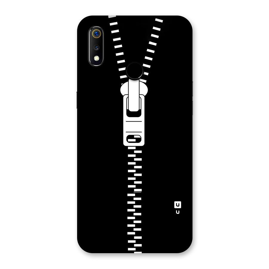 Black Zipper Back Case for Realme 3