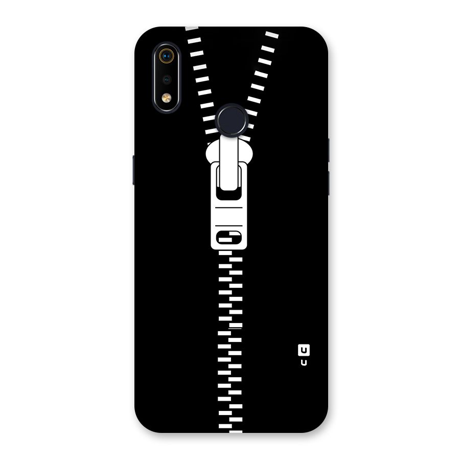 Black Zipper Back Case for Realme 3i