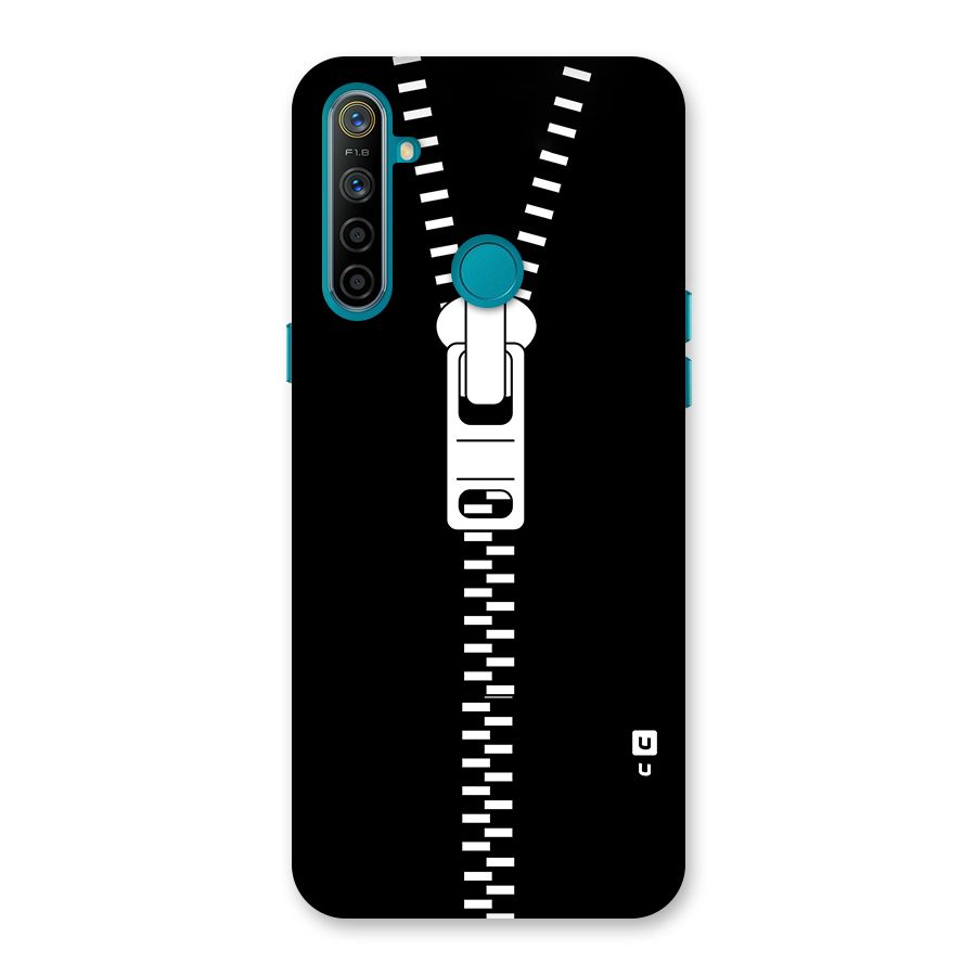 Black Zipper Back Case for Realme 5i