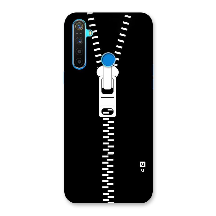 Black Zipper Back Case for Realme 5s