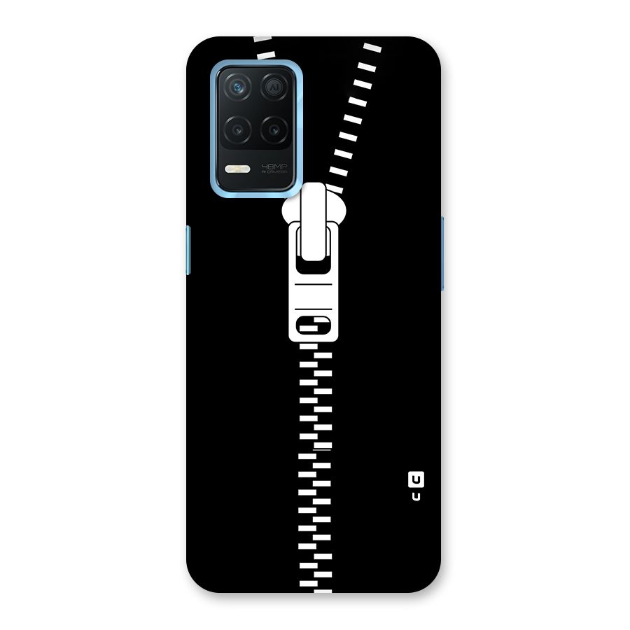 Black Zipper Back Case for Realme 8 5G