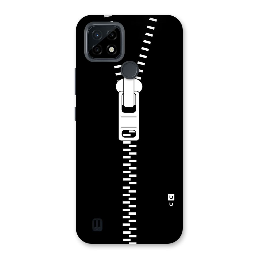 Black Zipper Back Case for Realme C21