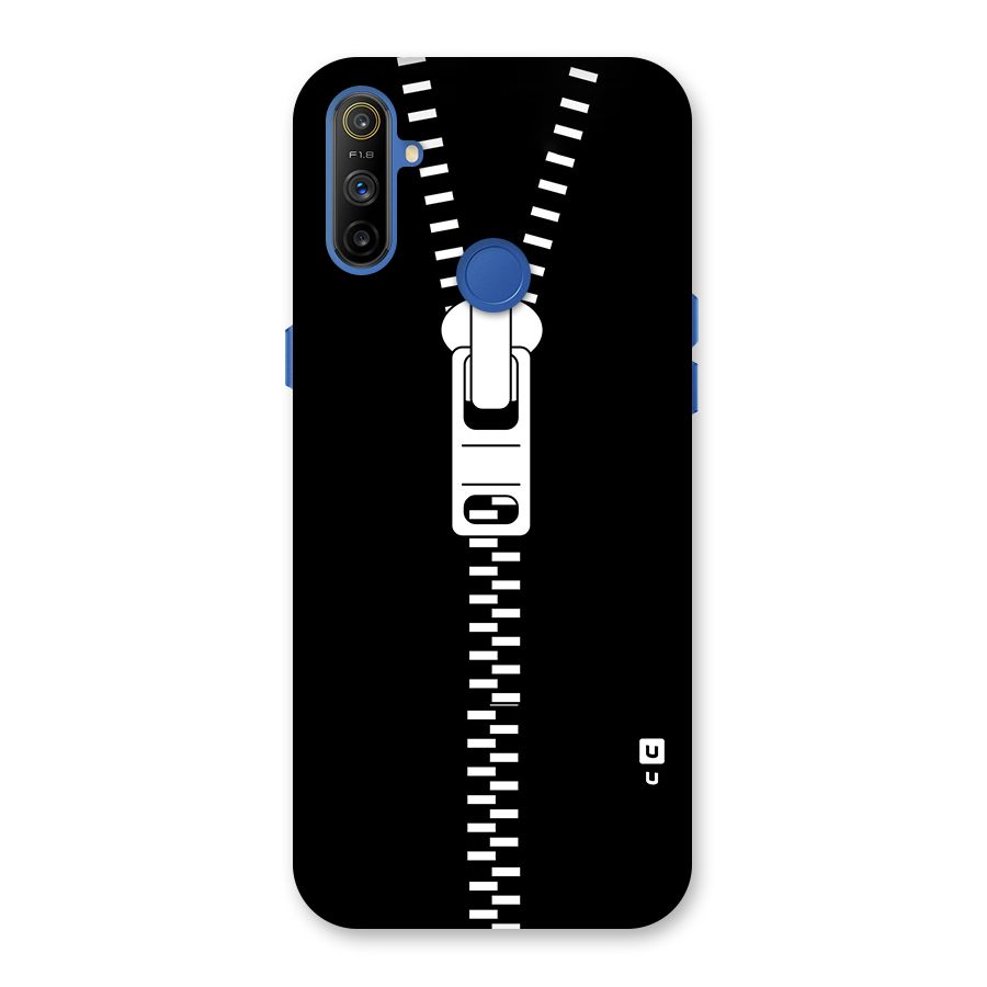 Black Zipper Back Case for Realme Narzo 10A