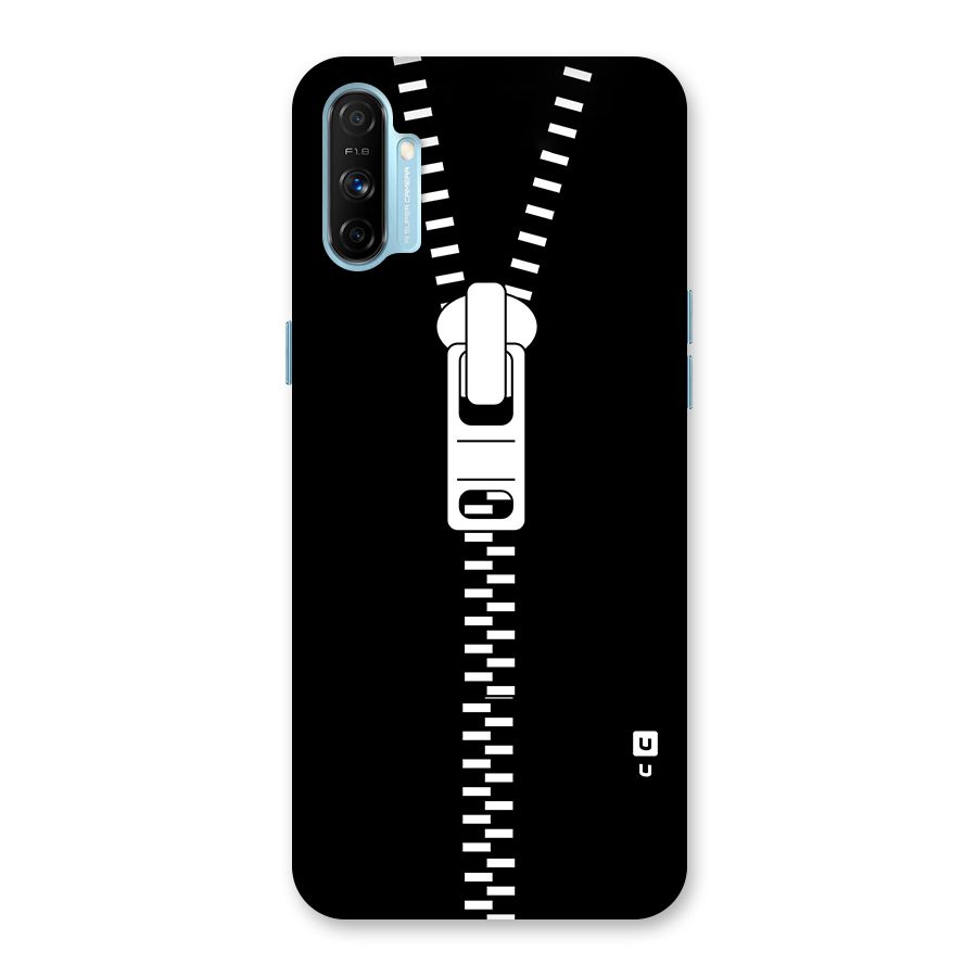 Black Zipper Back Case for Realme Narzo 20A