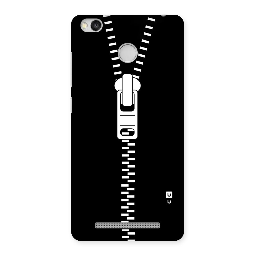 Black Zipper Back Case for Redmi 3S Prime