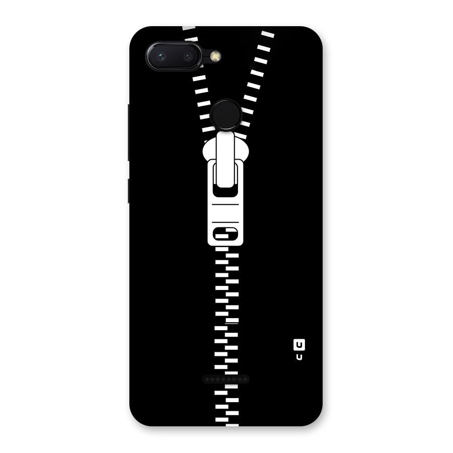 Black Zipper Back Case for Redmi 6