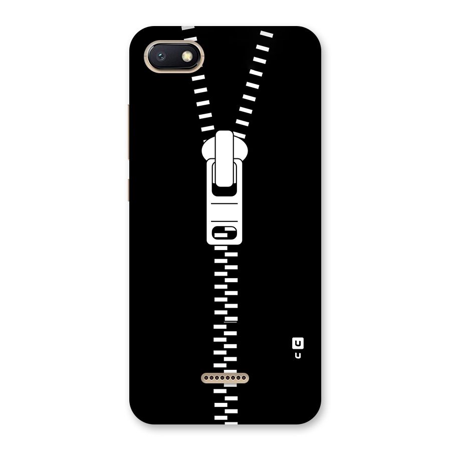 Black Zipper Back Case for Redmi 6A