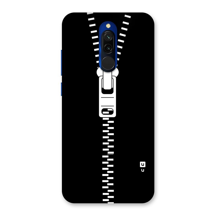 Black Zipper Back Case for Redmi 8