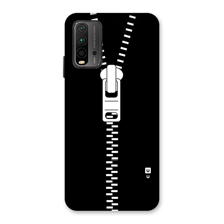 Black Zipper Back Case for Redmi 9 Power
