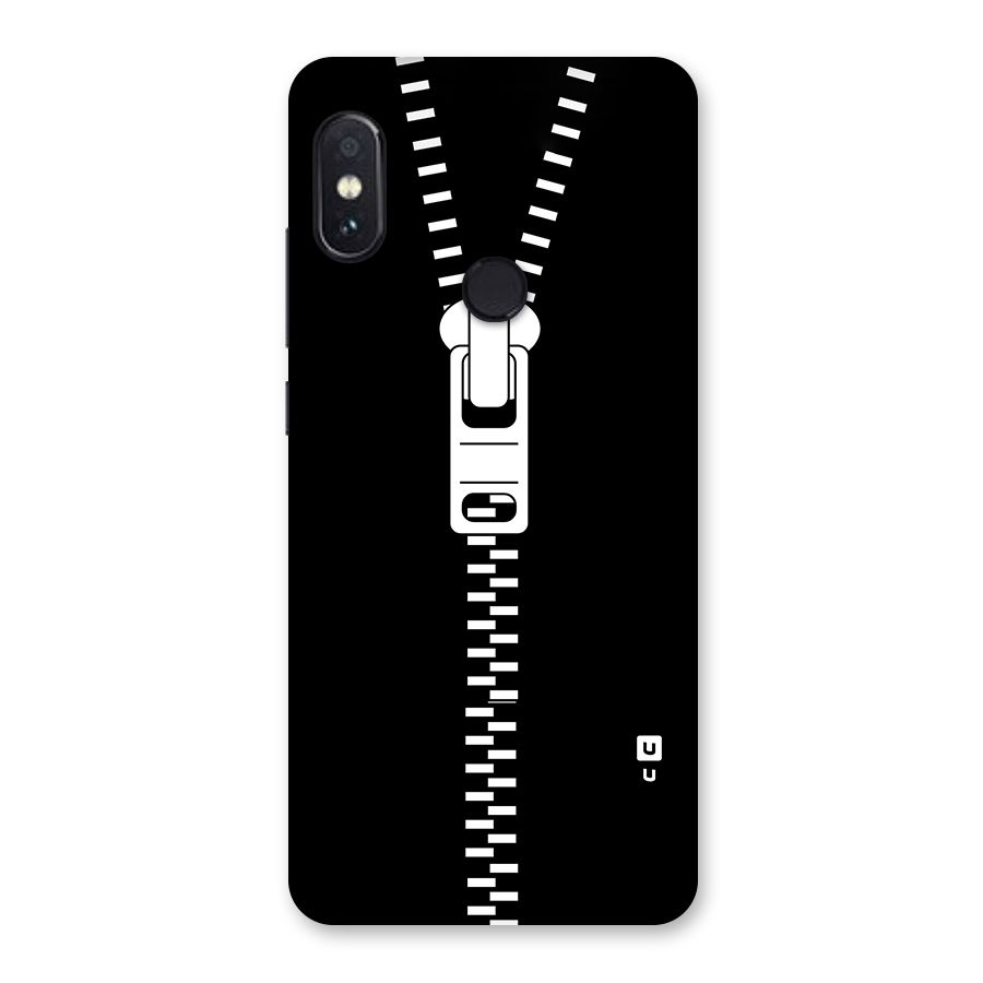 Black Zipper Glass Back Case for Redmi Note 5 Pro