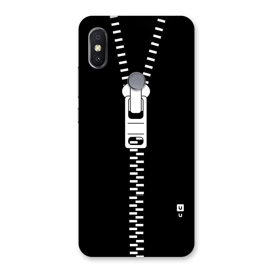 Black Zipper Back Case for Redmi Y2
