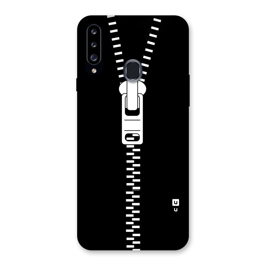 Black Zipper Back Case for Samsung Galaxy A20s