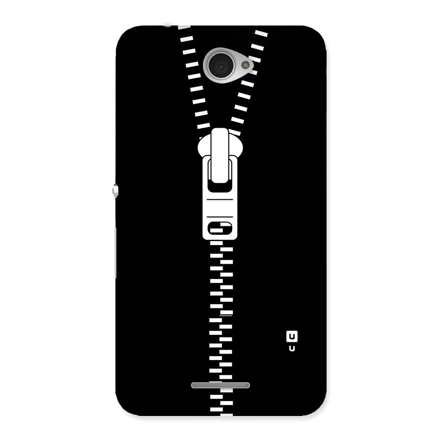 Black Zipper Back Case for Sony Xperia E4