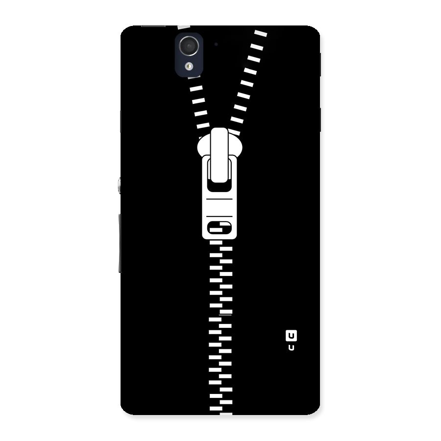 Black Zipper Back Case for Sony Xperia Z