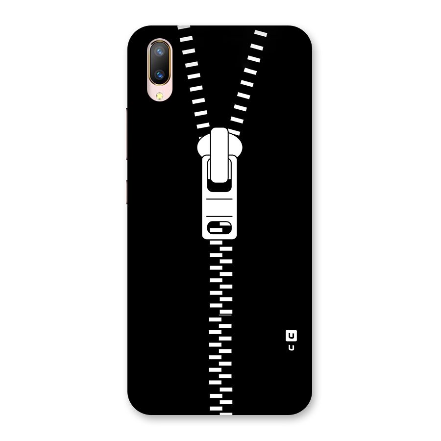 Black Zipper Back Case for Vivo V11 Pro