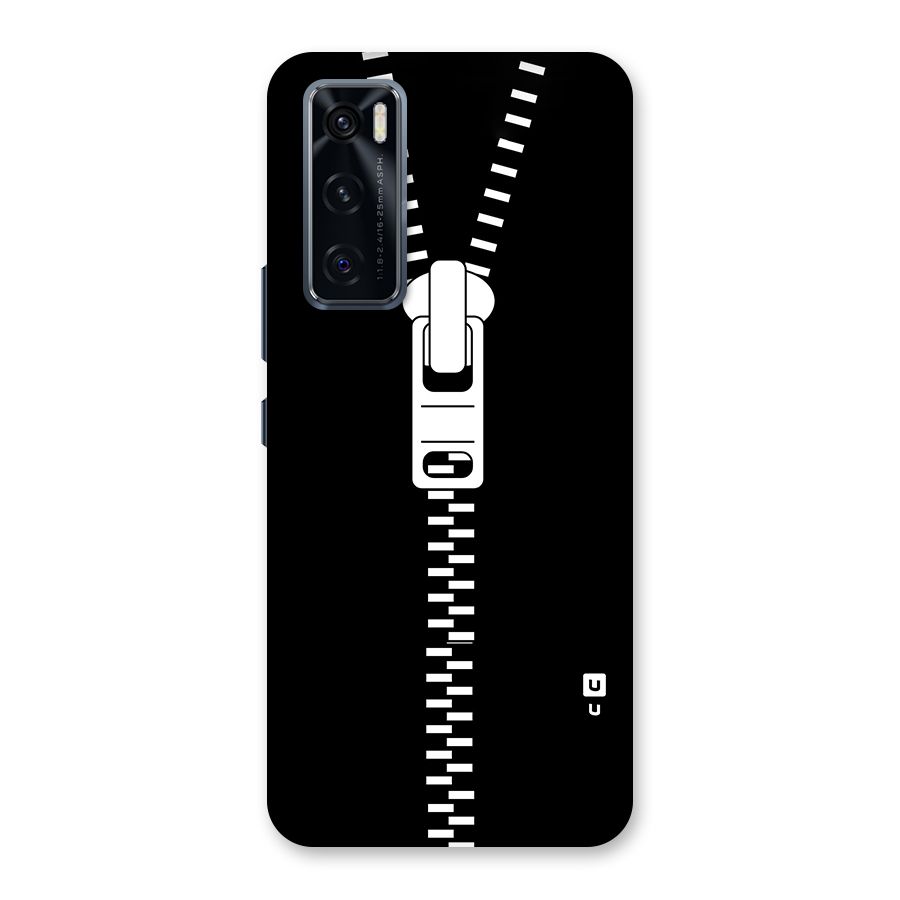 Black Zipper Back Case for Vivo V20 SE