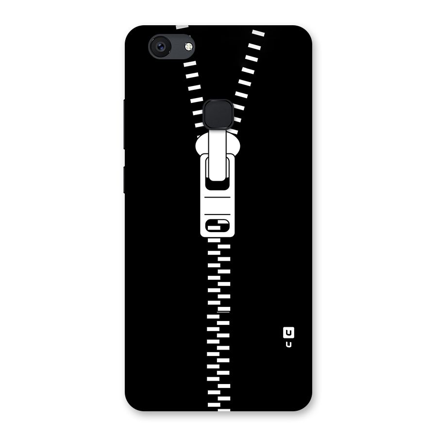 Black Zipper Back Case for Vivo V7 Plus