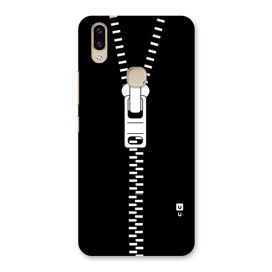 Black Zipper Back Case for Vivo V9 Youth