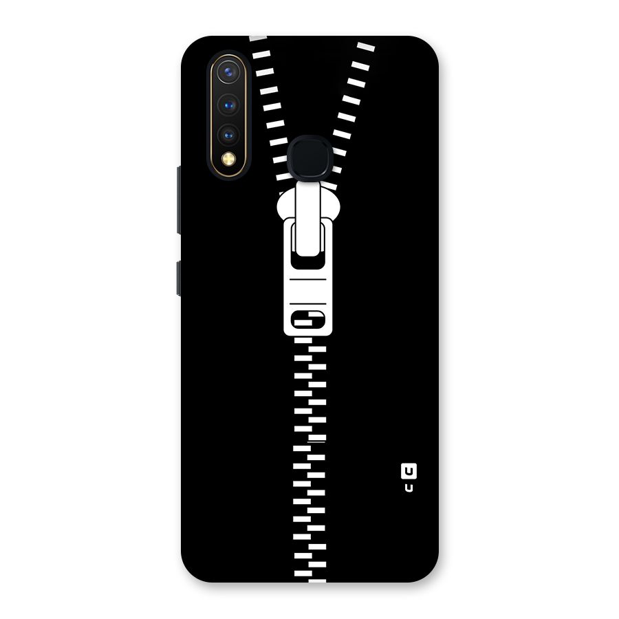 Black Zipper Back Case for Vivo Y19