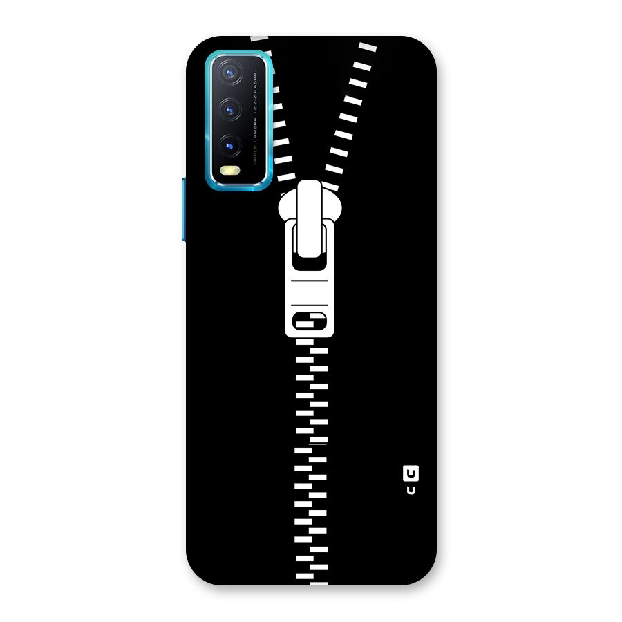 Black Zipper Back Case for Vivo Y20A