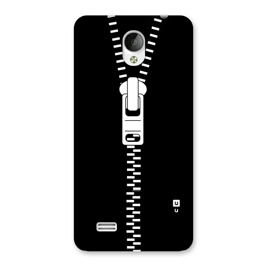 Black Zipper Back Case for Vivo Y21