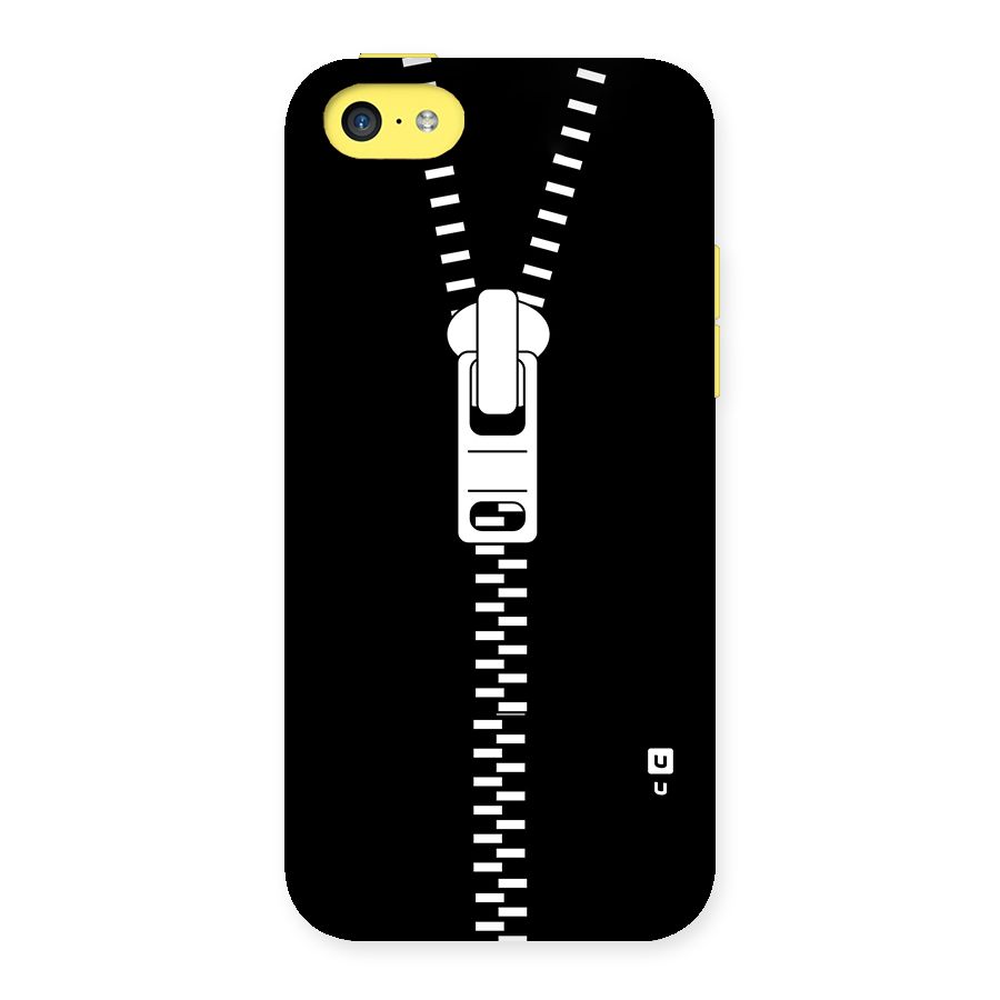 Black Zipper Back Case for iPhone 5C