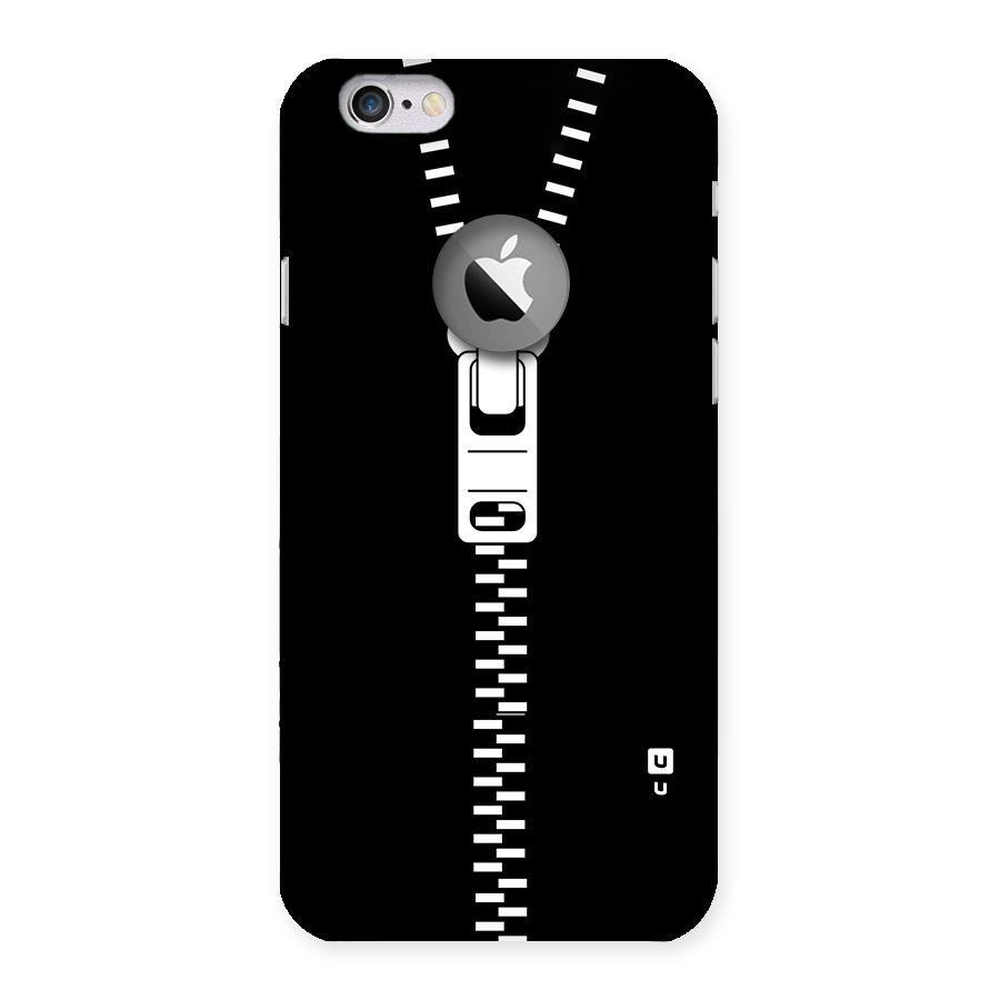 Black Zipper Back Case for iPhone 6 Logo Cut