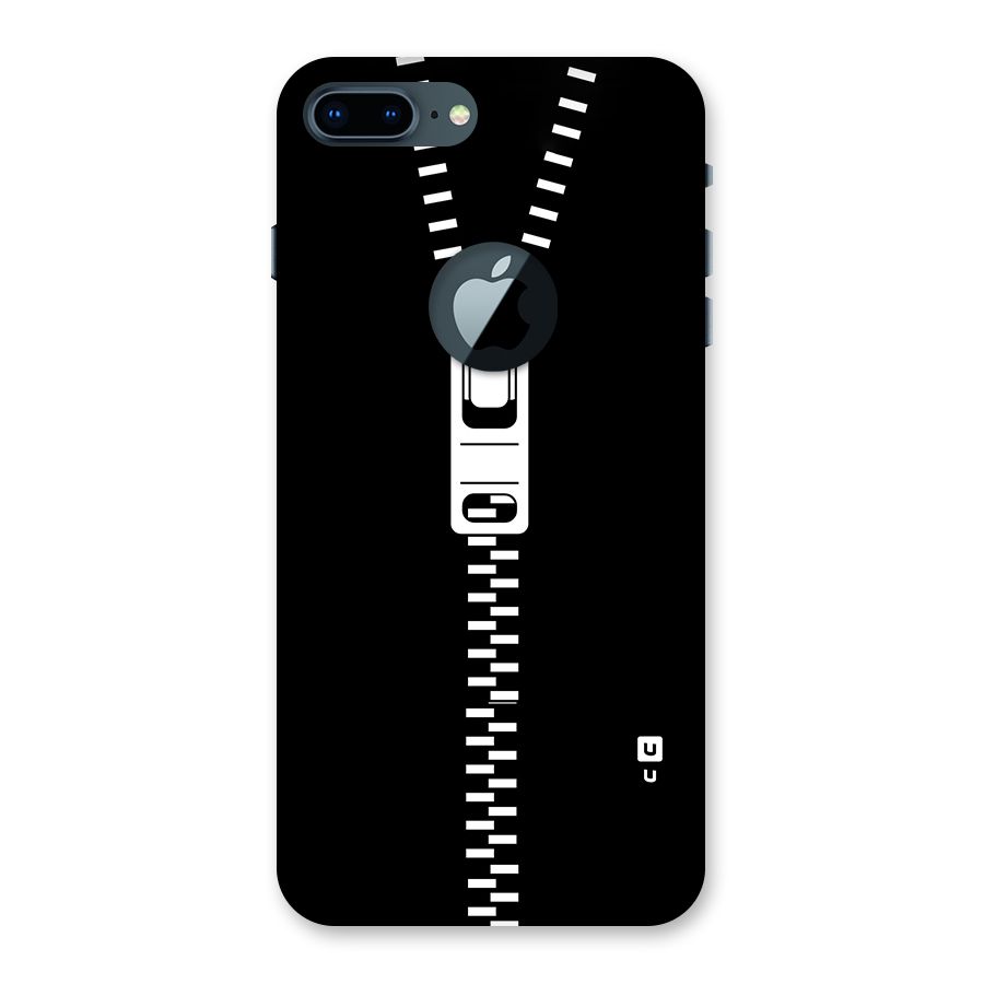 Black Zipper Back Case for iPhone 7 Plus Logo Cut