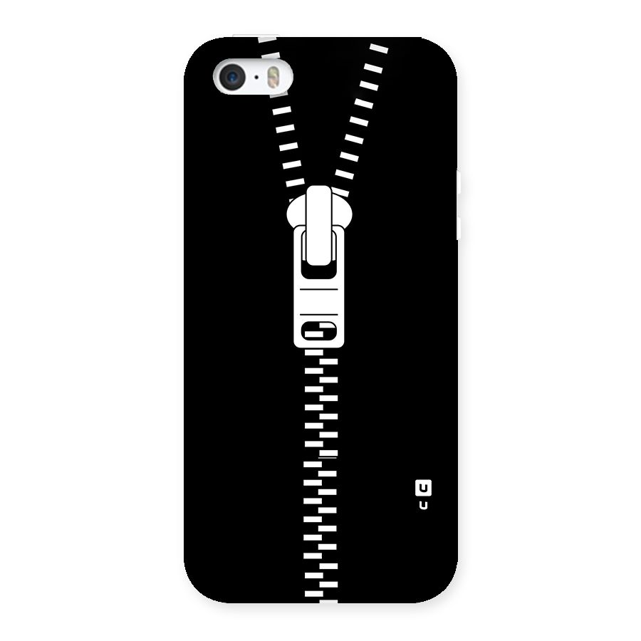 Black Zipper Back Case for iPhone SE